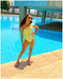 Neon ruffled off-shoulder Swimsuit